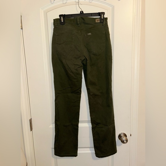 Lee Olive Green relaxed fit mid rise Straight leg Jeans - Picture 6 of 7